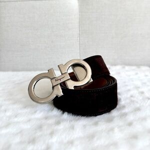 Salvatore Ferragamo Gancini Belt Chocolate Brown